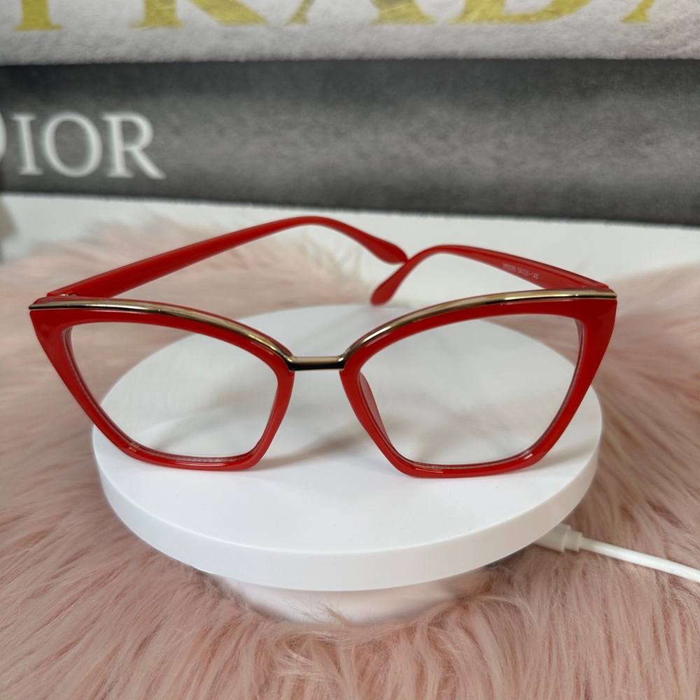 Red Cat-Eye Glasses
